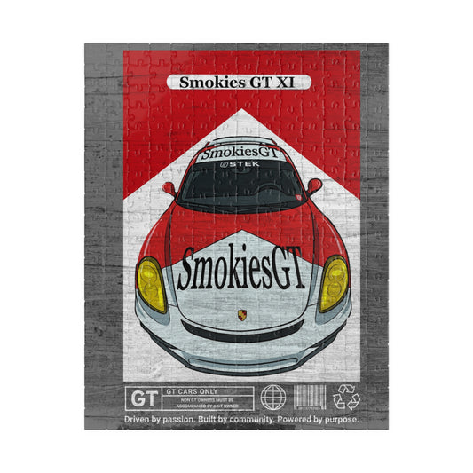 Smokies GT 2026 Sports Car Jigsaw Puzzle — Vintage Racing Poster Design (110–1014 pcs)