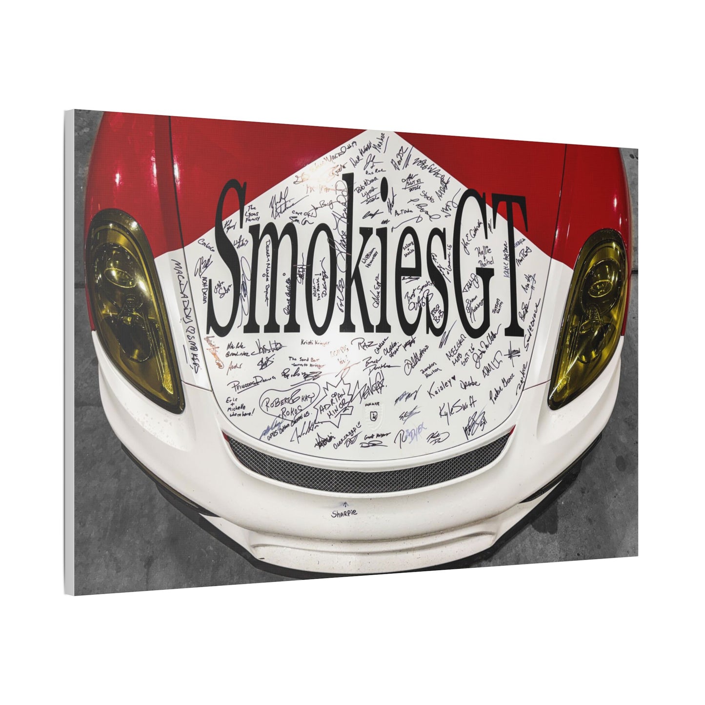 SmokiesGT Signed Hood Racing Art - Satin Stretched Canvas