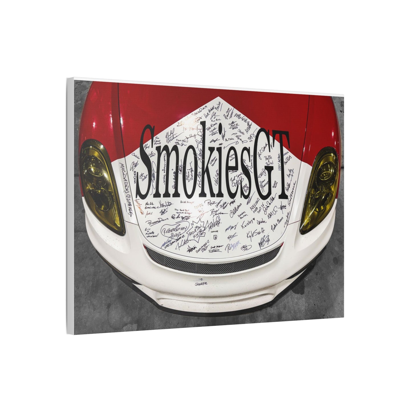 SmokiesGT Signed Hood Racing Art - Satin Stretched Canvas