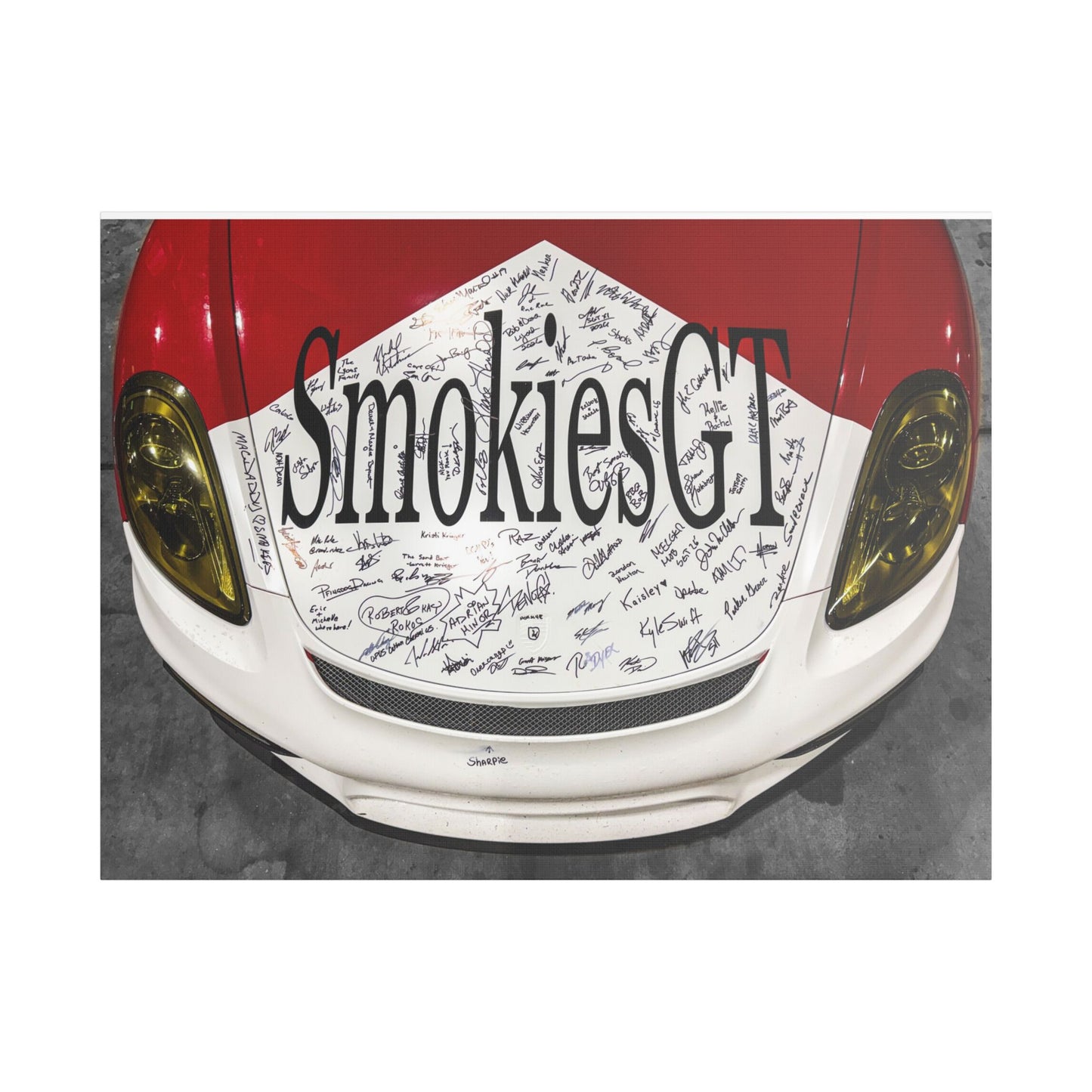 SmokiesGT Signed Hood Racing Art - Satin Stretched Canvas