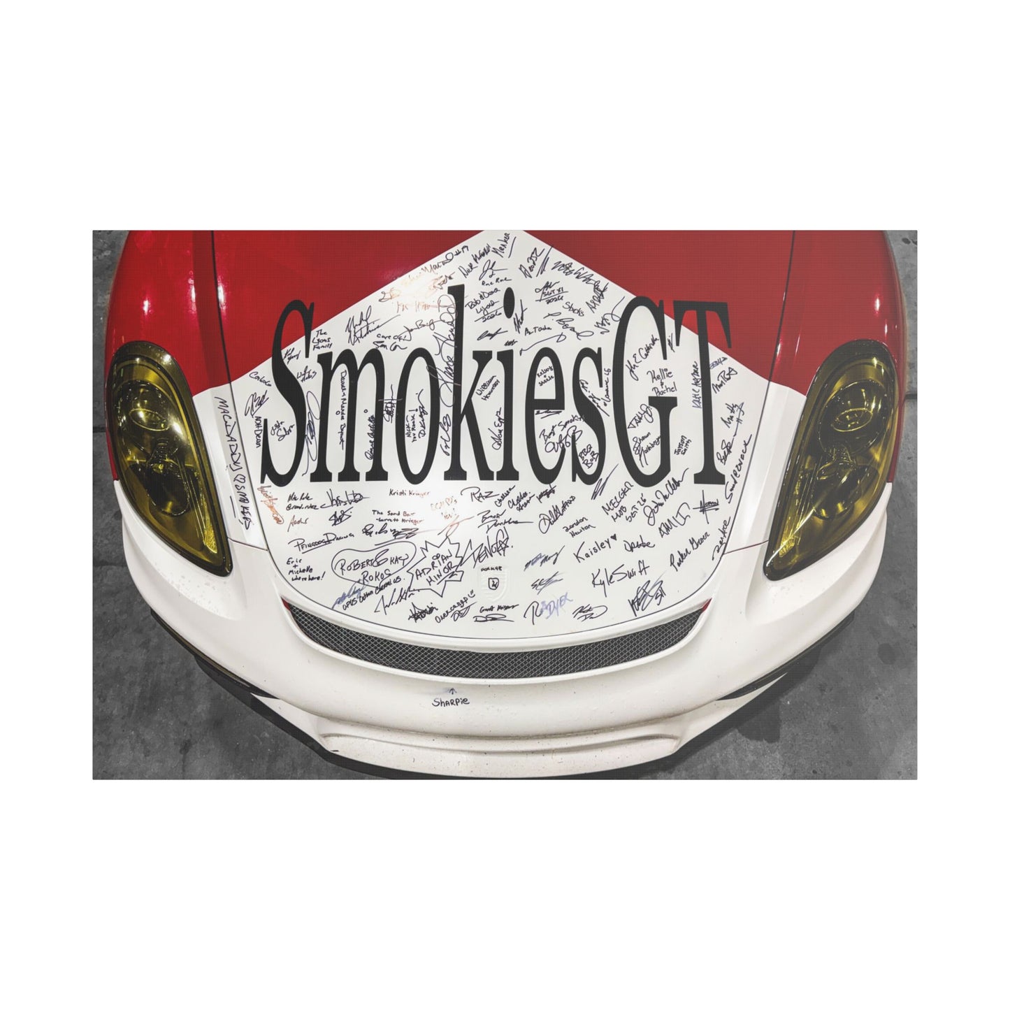 SmokiesGT Signed Hood Racing Art - Satin Stretched Canvas